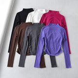 Women T-shirt High Neck Short Bottoming Shirt Women Spring Long Sleeve T-shirt