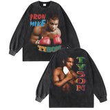 Mike Tyson T Shirt Boxing Vintage Character Print Short Sleeve