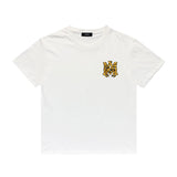 Amiri T Shirt Tiger Pattern Letter Print Round Neck