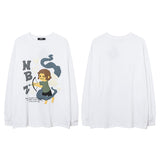 Men Long Sleeve Shirt Cartoon Puff Print Couple Bottoming Long Sleeve T-shirt Men and Women