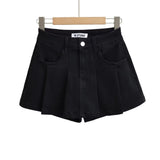 Women Skirt Denim Autumn Vintage Distressed A- line Skirt