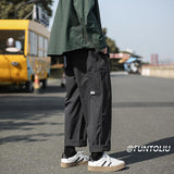 Men Sweatpants Straight Loose Retro All-Matching Casual Pants