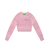 Women Sweater O-neck Short Women's Gradient Long Sleeve Sweater