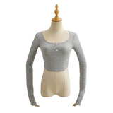 Women T-Shirt Long Sleeve T-shirt Summer Women's Fashion Casual round Neck