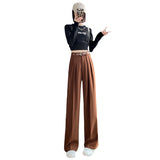 Palazzo Pants Khaki Wide-Leg Pants Women's Spring and Autumn High Waist Drooping Suit Pants