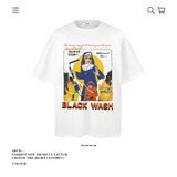 American vintage street T-shirt pure cotton men's and women's summer loose