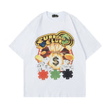 Men T Shirt West Coast Hip Hop Retro Printed Casual Short Sleeve T-shirt Men and Women