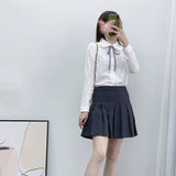 Women Skirt College Style Gray Summer Fall Winter Skirt