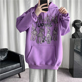Men Hoodie Rabbit Printed Casual Hooded Sweater Men's Spring and Autumn Loose