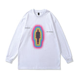 Men Long Sleeve Shirt Street Tide Brand Cartoon Printed Couple Long Sleeve T-shirt Men and Women