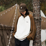 Unisex Hoodie Raglan Sleeve round Neck Men's and Women's Tops Baggy Coat