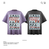 American vintage street T-shirt cotton vintage character print men and women summer loose