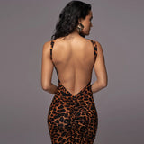 Women Desses Sleeveless Leopard Print Dress