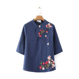 Women T-Shirt Spring/Summer Chinese Knot Button Top