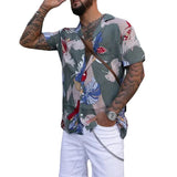 Men Shirt Summer Menswear Printed Short Sleeve Shirt