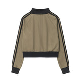 Women Hoodie Short Sweater Women's Autumn Leisure Stand Collar Cardigan