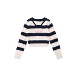 Women Sweater Short Sweater Girls' Autumn Color Matching Long Sleeve Sweater