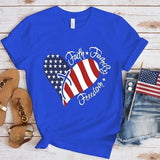 Women's Independence Day T Shirt round Neck Short Sleeve T-shirt