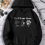 Sunshine Coffee Dogs Print Kangaroo Pocket Hoodie