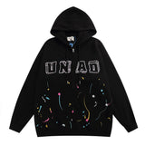 Men Hoodie Hip Hop Paint Splash Cardigan Sweater