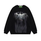 Men Hoodie Abstract Pattern round Neck Sweater Men's Autumn and Winter Graffiti Inkjet Printing Loose Pullover