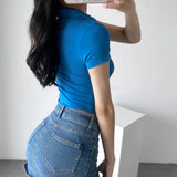 Women T-Shirt Short Sleeve Stretch Top T-shirt
