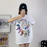 HS T Shirt Color Spiral Print Casual Loose