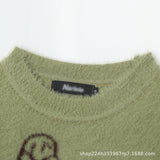 Women Sweater Short Sweater Girls' Autumn round Neck Long Sleeve Wool Casual