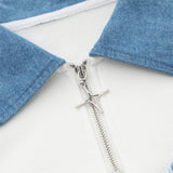 Men Hoodie Embroidery Half Zipper Sweater Men Spring and Autumn Leisure