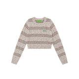 Women Sweater round Neck Sweater for Girls Autumn Casual Short