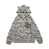 Men Hoodie Devil Horn Hoodie Coat Male Loose Letters