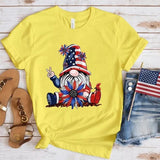 Women Independence Day T Shirt Crew Neck Short Sleeve T-shirt Top