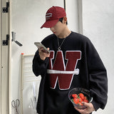 Men Hoodie Letter Sweater Men's Ins Loose National Fashion High Street Top