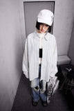 Unisex Jacket Autumn Contrast Color Striped Shirt