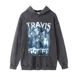 Men Hoodie Printed Hoodie Men's Autumn and Winter Worn Looking Washed-out