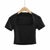 Women T-Shirt Slim Fit Short Sleeve T-shirt Top