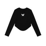 Women Long Sleeve T-Shirt Long Sleeve T-shirt Women's Spring and Autumn Crew Neck Casual Short