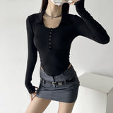 Women T-Shirt Bottoming Shirt Autumn Women's Polo Collar T-shirt Top