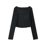 Women Long Sleeve T-Shirt Long Sleeve T-shirt Women's Design Sense Niche V-neck