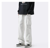 Men Sweatpants Men's Straight Loose Wide Leg Pants Retro Drape Casual