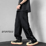 Men Sweatpants Overalls Men's Summer Straight Wide-Leg Pants