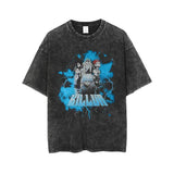 Killua Zoldyck T-shirts Men Streewear Vintage Washed