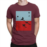 Cat Cute Animal Crewneck TShirts Haruki Murakami Kafka