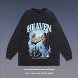 Men Long Sleeve Shirt Vintage Graffiti Long Sleeve Vintage Bottoming T-shirt for Men and Women