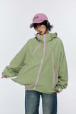 Unisex Jacket Autumn Contrast Color Multi-Zipper Shell Jacket Women's Clothing