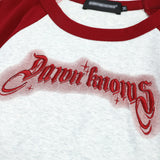 Women Long Sleeve T-Shirt Letters Embroidered Long Sleeve T-shirt Women's round-Neck Color Matching Short