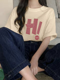Fashion Women T-shirt Simple Letter