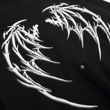 Men Hoodie Devil Horn Hoodie Coat Skeleton Printed Hood Coat Autumn and Winter