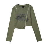Women Long Sleeve T-Shirt Long Sleeve T-shirt Girls Spring and Autumn Leisure Short