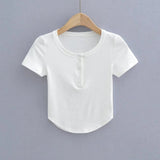 Women T-Shirt Short Sleeve Thread T-shirt Top